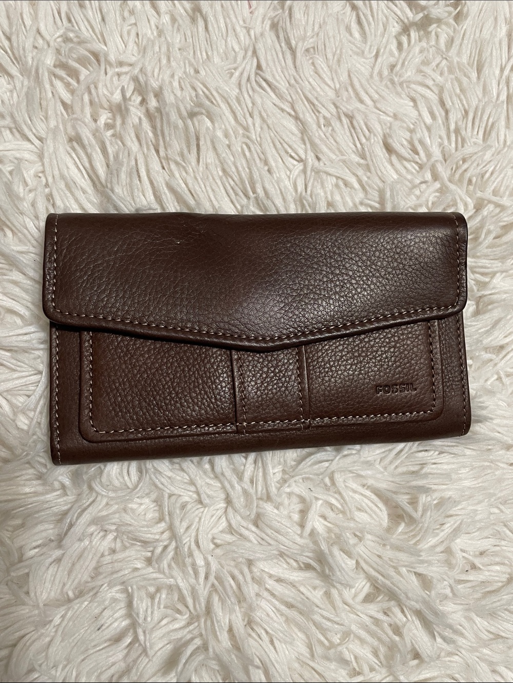 Vintage Fossil Brown Leather Organizer Wallet